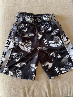 Flow Society Black & White Football Athletic Shorts